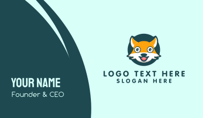 Cute Fox Mascot Business Card