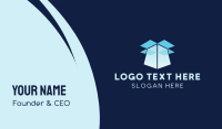 Blue Box Light Business Card Design