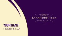 Luxurious Ornamental Wordmark Business Card