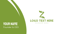 Green Leaf Z Stroke Business Card