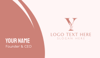 Elegant Leaves Letter Y Business Card Design