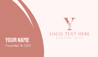 Elegant Leaves Letter Y Business Card