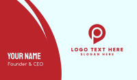 Location Pin Letter P Business Card Design