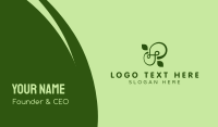 Natural Leaf Letter S  Business Card Design