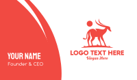 Red Antelope Silhouette  Business Card