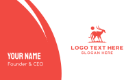 Red Antelope Silhouette  Business Card