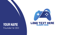Blue Curvy Gaming Business Card Design