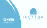 Blue Seaside Window Letter Business Card Design