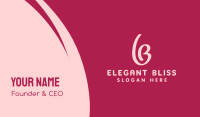 Pink Feminine Letter B  Business Card