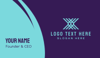 Modern Blue Letter X Business Card Design