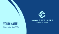 Tech Letter C Compass Business Card