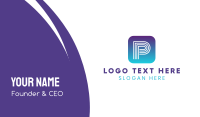 Letter P App Business Card