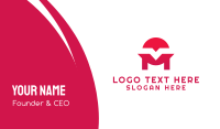 Red Oriental Letter M Business Card Design