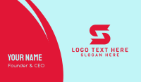 Red Tech Letter S  Business Card