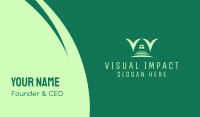 Green Hallway Letter V Business Card Image Preview