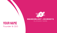 Pink Tropical Lettermark Business Card