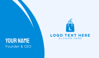 Blue Gadget Shopping Bag Lettermark Business Card