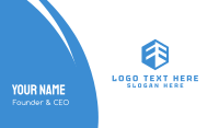 Blue Polygon Building  Business Card