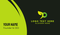 Organic Green Letter P Business Card