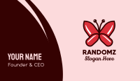 Red Nail Butterfly Business Card