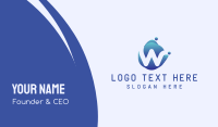 Blue Liquid Letter W Business Card Design
