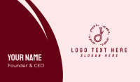 Simple Feminine Letter J  Business Card Design