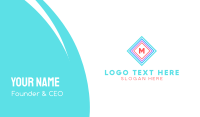 Multicolor Square Lettermark Business Card