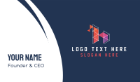 Geometric Letter H Business Card Design