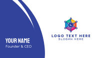 Colorful Hexagon Tech Lettermark Business Card Design