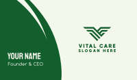 Green Letter V Wings  Business Card Image Preview