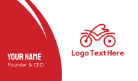 Red Cyclist Outline Business Card