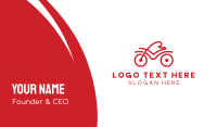 Red Cyclist Outline Business Card