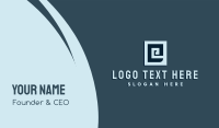 Spiral Letter E Business Card Design