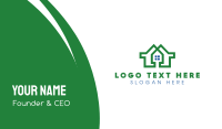 Green Geometric House Business Card Design