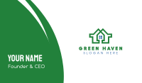 Green Geometric House Business Card Image Preview