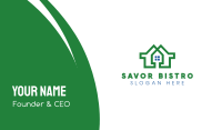 Green Geometric House Business Card