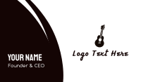 Black Acoustic Guitar Band Business Card