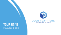 Blue Hexagon Business Card example 3