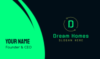 Green Neon Signage Business Card