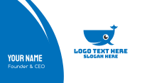 Blue Cute Whale Business Card Design