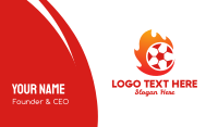 Flaming Soccer Football Ball Business Card Design