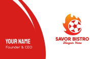 Flaming Soccer Football Ball Business Card