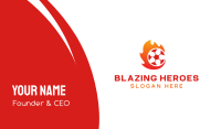 Flaming Soccer Football Ball Business Card Image Preview