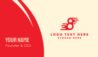 Red Fast Number 8  Business Card Design