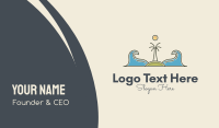Surfing Island Wave Business Card