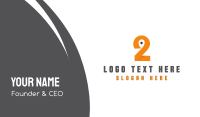 Orange Pin Number 2 Business Card