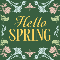 Vintage Spring Pattern Instagram Post Design