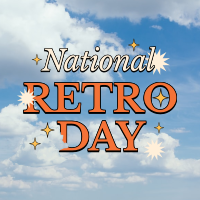 National Retro Day Clouds Instagram Post