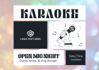 Karaoke Open Mic Postcard