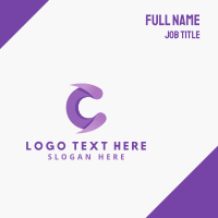 Purple Letter C Business Card Image Preview